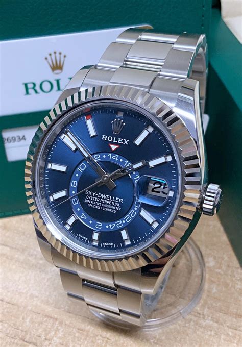 rolex sky dweller stainless steel replica|rolex sky dweller blue 2022.